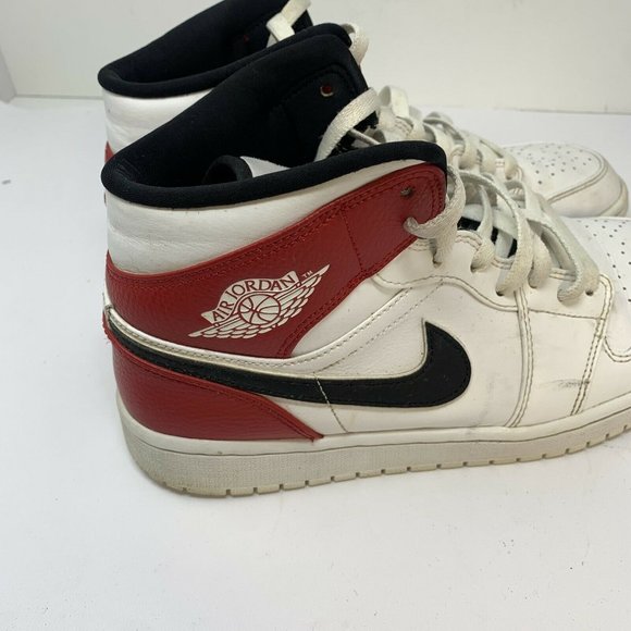 Nike Air Jordan 1 Mid White/Black/Gym Red - Picture 7 of 12
